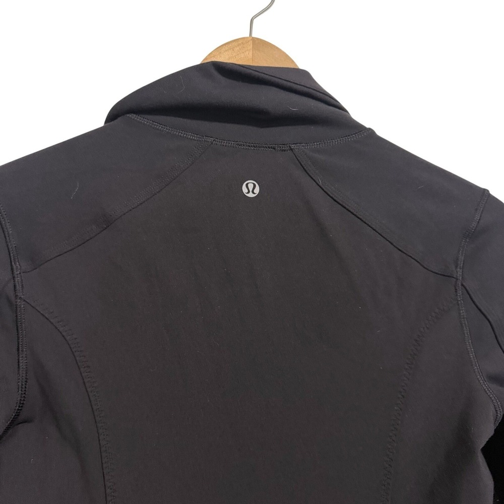 Lululemon Define Jacket Black Full Zip Yoga Slim Fit Size 6 Thumbholes Mock Neck - Picture 9 of 11
